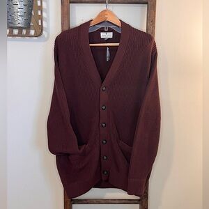Big and Tall DXL Oak Hill Men's Brown Grandpa Sweater